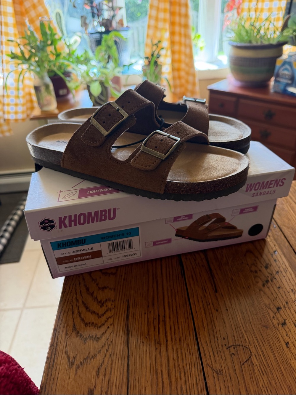 Khombu Brown Double-Buckle Slide Sandals for Kids